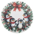 thumbnail image 3 of Ryvnso Cute Penguins Wreath Round Plate Mats Dining Table Placemat Set of 4 for Holiday Decoration, 3 of 7