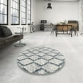 thumbnail image 3 of Ahgly Company Indoor Square Contemporary Silver Gray Trellis Area Rugs, 5' Square, 3 of 6