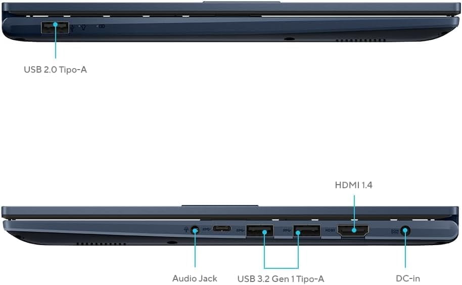 ASUS Vivobook 14" FHD Laptop, Intel Core i3-1315U Processor, 8GB DDR4 RAM, 128GB SSD, Windows 11 Home, Intel UHD Graphics, Wi-Fi, Bluetooth, Quiet Blue with Tigology Accessories