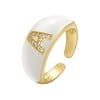 Tangnade jewelry for women Adjustable Crystal Gold Initial Letter Open Ring Women Alphabet Rings Women's Signet Ring Gold Tone Alphabet Rings ring ring A