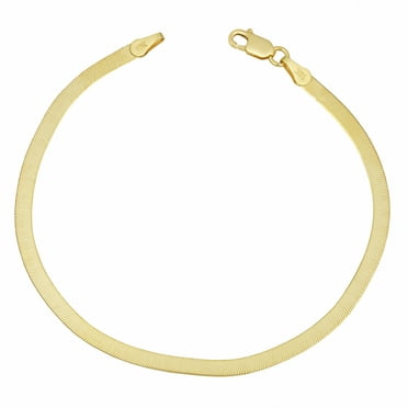 KoolJewelry 10k Yellow Gold 3.3mm Herringbone Bracelet (7.5 inch)