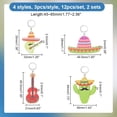 thumbnail image 2 of Cinco de Mayo Opaque Printed Acrylic Pendant Locking Stitch Markers 304 Stainless Steel Leverback Earring & Steel Wine Glass Charm Rings Stitch Marker, 2 of 5