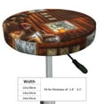 thumbnail image 4 of Fotbe Log Cabin Inside Stool Covers Round,Waterproof Round Bar Stool Covers Bar Chair Covers Washable Stool Cushion Slipcover for 12-14 Inch Chair-12 inch, 4 of 7