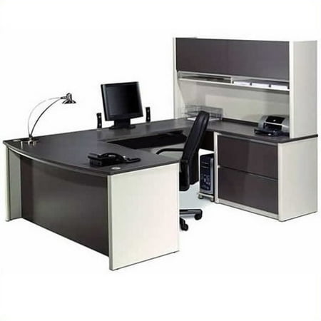 Above Office Sets - Bestar Connexion 6 Piece U-Shaped Home Office Set with Pedestal