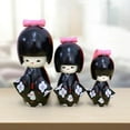 thumbnail image 4 of 3 Piezas Muñecas Japonesas Decoraciones Adornos Coleccionables Regalo Muñecas Figura para Juguetes Cumpleaños Decoración Del Hogar Negro Macarena muñecas japonesas, 4 of 8