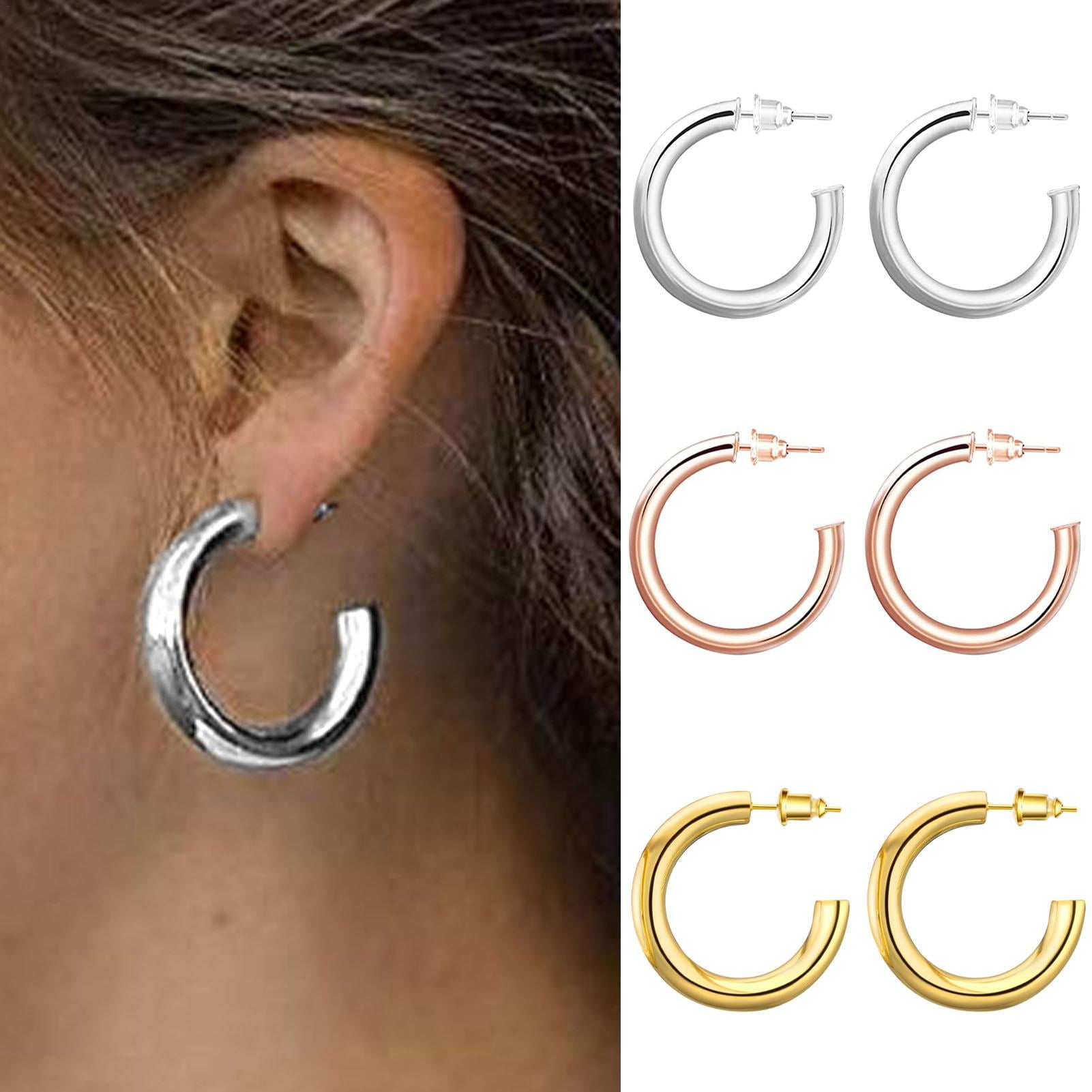 14k Rose Gold Polished Light Weight Large D/C Tube Hoop Earrings 40mm x 2mm