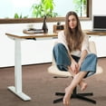 thumbnail image 2 of FDW Criss Cross Chair Armless Cross Legged Office Desk Chair Adjustable Swivel Ergonomic Desk Chair No Wheels U Shaped Backrest with Wide Seat Native Sponge Computer Task Vanity Chair for Home Office, 2 of 7