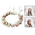 thumbnail image 3 of AMLESO Boho Flower Headband Head Garland with Ribbon Spring Bridemaids Wreath Crown for Type9 B, 3 of 8