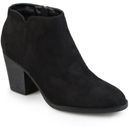 Brinley Co. Womens High Heeled Round Toe Chunky Heel Ankle Booties ...