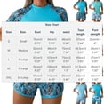 thumbnail image 3 of Qingpeng Womens Two Piece Rash Guard Swimsuit Printed Short Sleeve with High Waist Boyshorts Slimming Bathing Suit, 3 of 5
