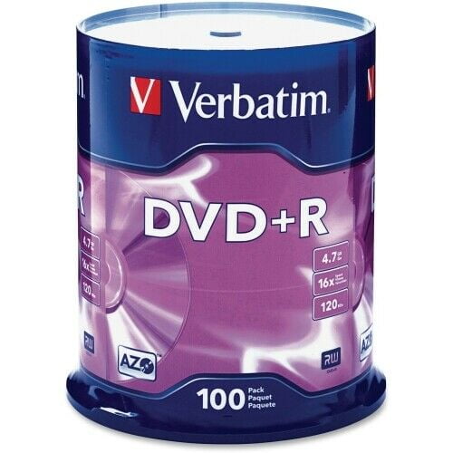 Verbatim DVD+R 4.7GB 16x 100 Units Silver