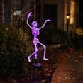 thumbnail image 4 of Halloween Skeleton Solar Garden Stake Lights, 27 Inch LED Pathway Lamp, Waterproof Spooky Outdoor Solar Yard Ground Light, Halloween Decorations Outdoor for Lawn Patio Fence and Seasonal, 4 of 5