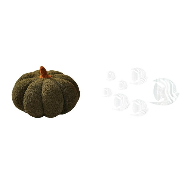 Cojín decorativo de sofá con forma de calabaza y espejo acrílico extraíble con forma de para decoración de dormitorio y sala de estar.
