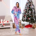 thumbnail image 7 of FORMRS Onesies Pajama for Adults Unisex Hoodie Winter Jumpsuit One Piece Sleepwear, Sizes S-2XL, Watercolor Blue Marble Pattern, 7 of 7