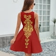 thumbnail image 6 of Queen Embroidery Dress Summer Street Style Dresses Female Sleeveless Printed Sundress, 6 of 7