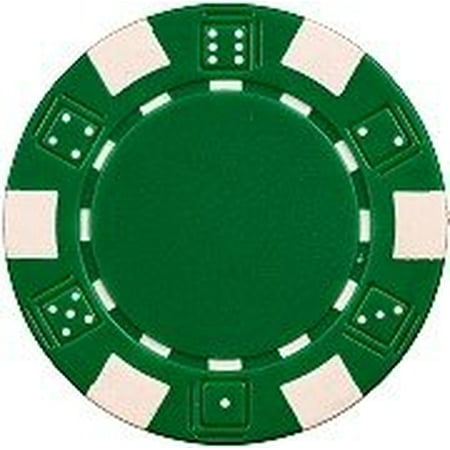 25 ClayWalmartposite Dice Striped 11.5 gram Poker Chips, Green, Green Chips By Las Vegas Poker