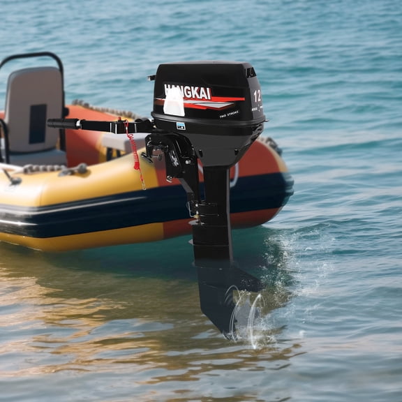 2 Stroke 12 HP Outboard Motor 169CC Heavy Duty Fishing Boat Engine Marine Engine with CDI Ignition System Water Cooling System