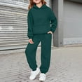 thumbnail image 2 of KAUOD Teen Girls Hoodie+Sweatpants 2pc Fall Thick Outfits Kids Plain Hooded Pullover Sweatshirts Pants Oversized Casual Sets, 2 of 4