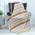 thumbnail image 4 of Tribal Soft Flannel Fleece Throw Blanket, Sketch Style Geometric Composition with Triangles Lines and Herringbone Zigzags, Cozy Plush for Indoor and Outdoor Use, 60" x 80", Multicolor, by Ambesonne, 4 of 5