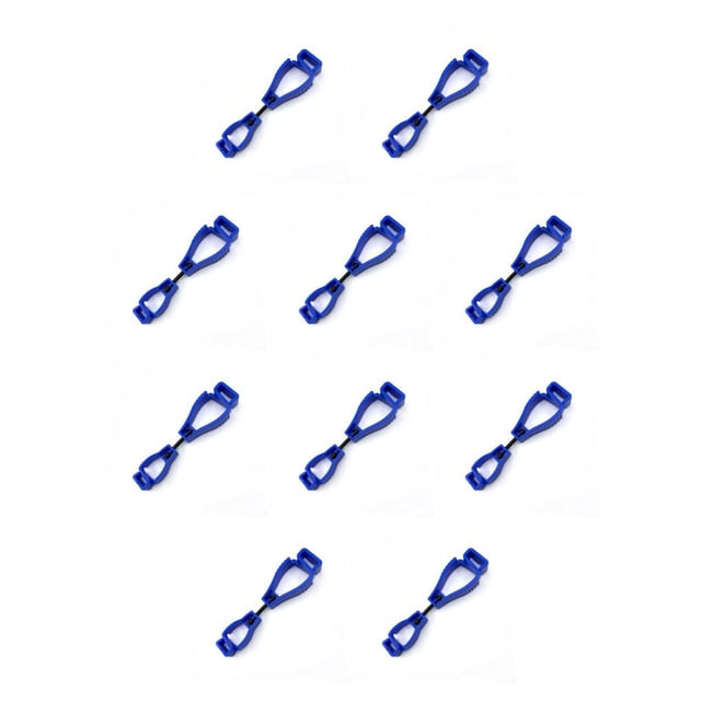 Riwesomey Glove Grabber Clip Clips antipérdida Plástico Guantes antideslizantes Keeper Labor Workers Bomberos Jardines Azul Azul 10piezas