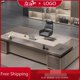 thumbnail image 2 of Free Shipping European Office Desk L Shaped Luxury Boss Standing Computer Desks Bookshelf Conference Bureau Office Furniture My Lux Decor Round, 2 of 31
