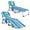 Blue&Green, variant on Costway 2 PCS Outdoor Beach Lounge Chair Folding Chaise Lounge with Pillow Blue & Green