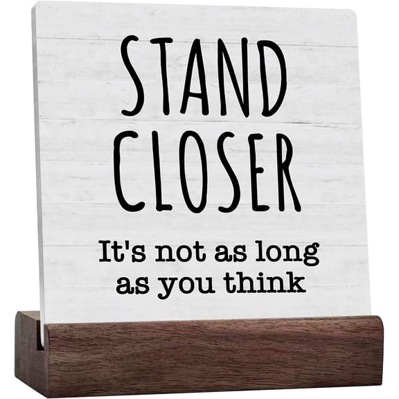 Funny Stand Close Bathroom Ceramic Table Sign, Home Bathroom Decor For Shelves, Humor Guest Half Bathroom Decorations Shelf Toilet Restroom Wall Decor Gifts For Women
