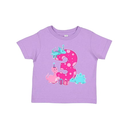 

Inktastic Dinosaur Party-Third Birthday Gift Toddler Toddler Girl T-Shirt