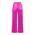 thumbnail image 5 of Women’s Rose Red High‑Waisted Flared Joggers – Loose Straight‑Leg, Multi‑Pocket Street & Sport Style, 5 of 14