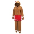 thumbnail image 4 of MIRUXO Gingerbread Man Christmas Pajamas Set Soft Fleece Hooded Cosplay Costume Two Piece Outfits for Adults Holiday Party Lounge, 2 Piece Set, 4 of 5
