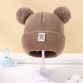 thumbnail image 4 of Windproof Winter Solid Color Children's Hat Beanie Hats Knitted Hats Warm Cap LIGHT KHAKI, 4 of 8