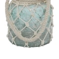 thumbnail image 4 of DecMode Blue Glass Decorative Candle Lantern with Rope Handle, 4 of 8