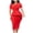 Red, variant on Suumer Plus Size Skirts for Womens Fshion Color V Neck Temperament High Waisted Commuting Pencil