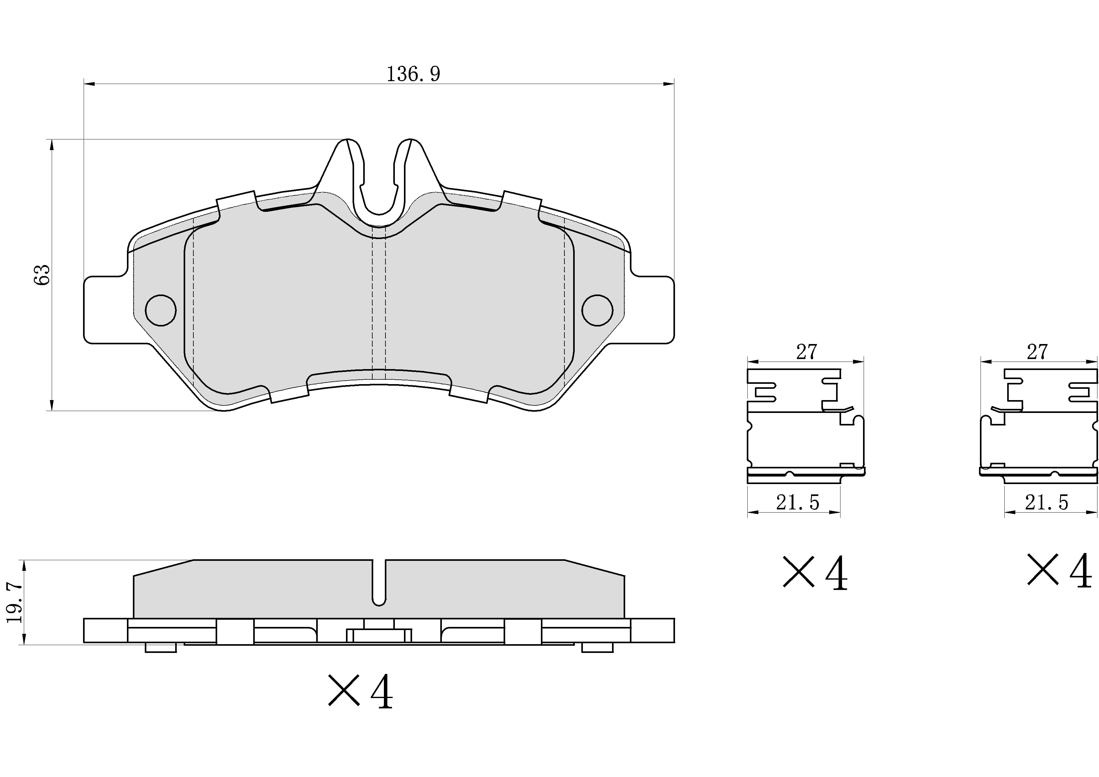 Winstop Brake Pad Set, Rear WS.1317.0.M, Dodge Sprinter 2500 2008-2007