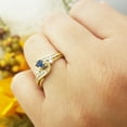 thumbnail image 5 of Dazzlingrock Collection 10K Round Blue Sapphire And White Diamond Ladies Swirl Bridal Engagement Ring Set, Yellow Gold, Size 10, 5 of 5