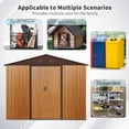 thumbnail image 4 of CarButler 8x10ft Metal Outdoor Storage Shed with Lockable Sliding Doors for Garden Backyard Patio Coffee, 4 of 9