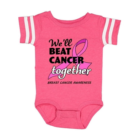 

Inktastic We ll Beat Cancer Together- Breast Cancer Awareness Gift Baby Boy or Baby Girl Bodysuit