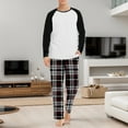 thumbnail image 2 of Uinagy Men's Colorblock Top and Plaid Print Trousers Two-Piece Home Wear Suit, 2 of 5