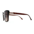 thumbnail image 3 of Iconic Metal Bridge Large Cat Eye Plastic Chic Fashion Sunglasses All Brown, 3 of 4