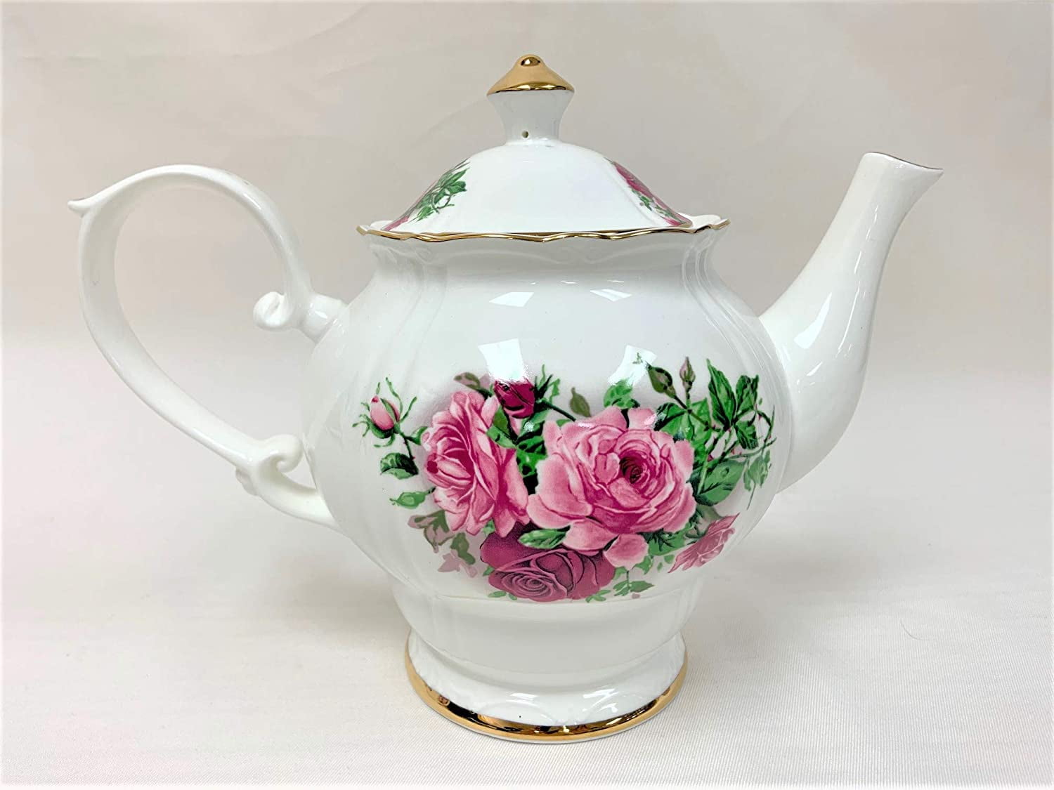 Hampstead Collection Porcelain Pink & Red Rose Teapot 1400mL Walmart