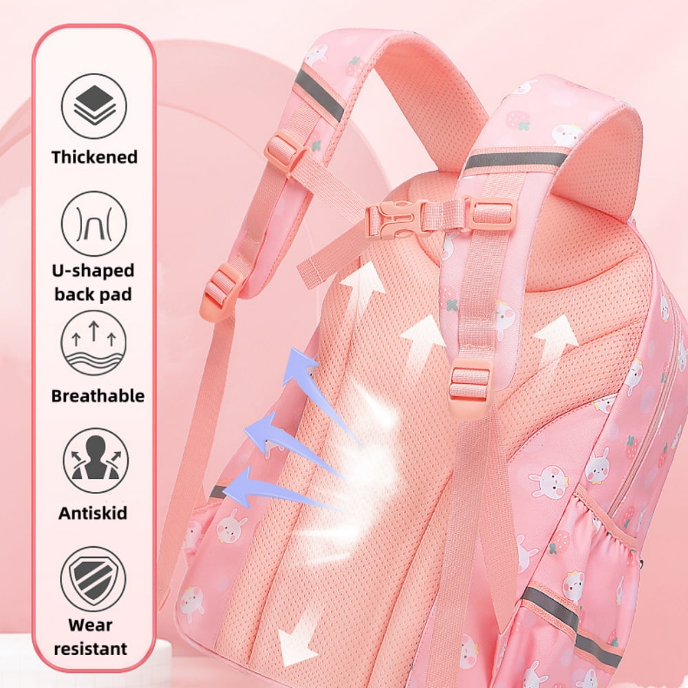 RAISTYW School Backpacks School Bags for Girls, Shoulder Middle High School Bookbags, Primary School Season Gift, Pink