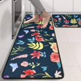 thumbnail image 2 of Kitchen Rugs Sets Of 2,Pioneer Flower Floral Print Pattern Anti Fatigue Kitchen Mat Rugs Non Slip Washable,Decorative Kitchen Floor Mats for Kitchen,Sink,Laundry,17"x47"+17"x47", 2 of 5