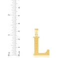 thumbnail image 5 of Floreo 10k Yellow Gold 1" Extra Large Textured Block Letter Initial A-Z Alphabet Charm Pendant with Optional Chain Necklace, 5 of 6