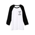 thumbnail image 1 of Get It Girl Unisex 3/4 Sleeves Baseball Raglan T-Shirt Tee White Black X-Large, 1 of 4