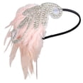 thumbnail image 4 of Diadema de plumas vintage, tocado estilo charlestón, banda para el pelo con forma de bola, 4 of 6