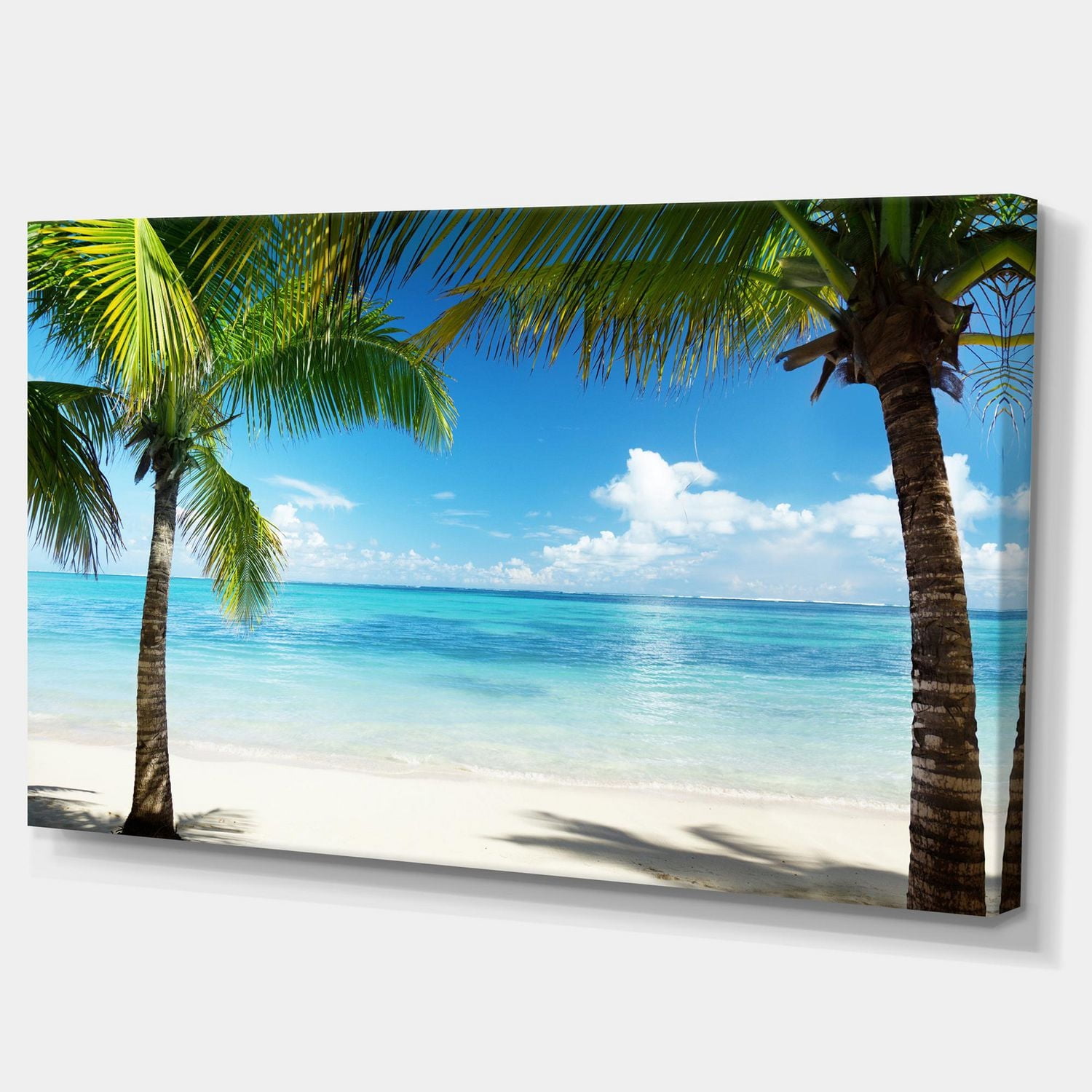 Designart Palm Trees and Sea Canvas Wall Art