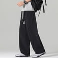 thumbnail image 6 of NIEWTR Mens Training Sweatpants Solid Tone Drawstring Waist Pockets Joggers Casual Sport Pants Lightweight Breathable Trousers(A-Black,5XL), 6 of 8