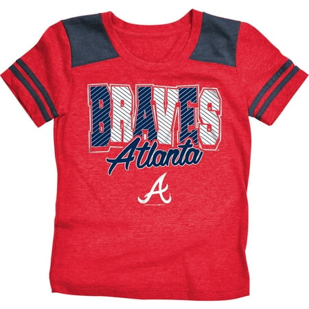 - MLB Atlanta Braves Girls Short Sleeve Team Color Graphic Tee