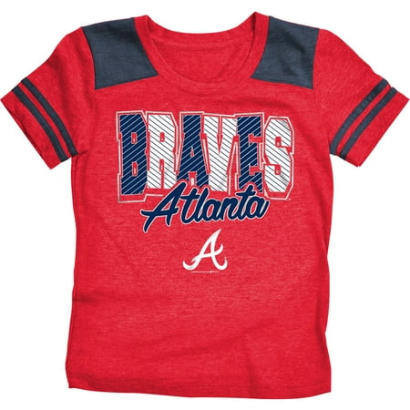 MLB Atlanta Braves Girls Short Sleeve Team Color Graphic (Best Minor League Baseball Team Names)