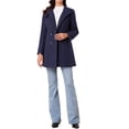thumbnail image 2 of Abrigos de trench de invierno INSPIRE CHIC para mujer, abrigo de doble botonadura con cuello de pie, color azul oscuro, talla M, 2 of 6